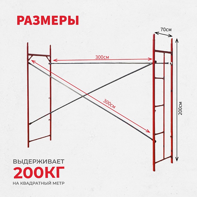 Леса строительные рамные Промышленник ЛРСП 20 секция с лестницей фото 2