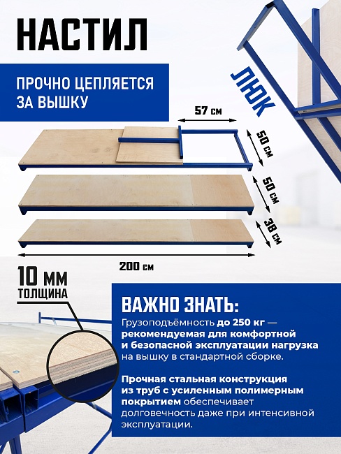 Вышка-тура Промышленник ВСП ПРОМ 2.0х2.0, 13.6 м фото 5
