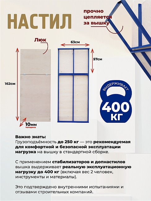 Вышка-тура ВСП Пром 0.7х1.6, 5.2 м фото 6