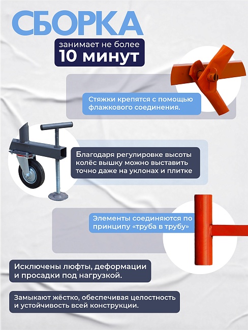 Вышка-тура TeaM ВСП 1.6х2.0, 16.0 м фото 5