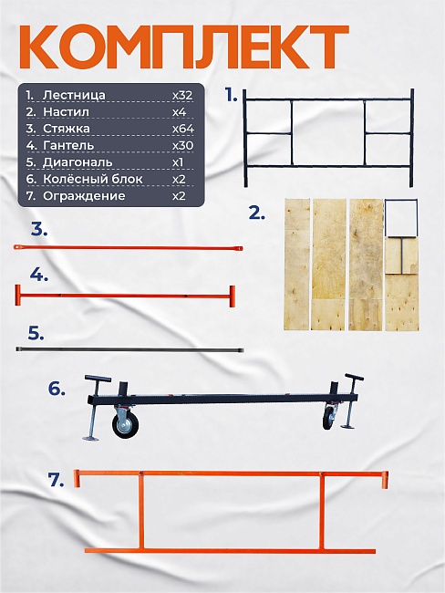 Вышка-тура TeaM ВСП 2.0х2.0, 19.6 м фото 4
