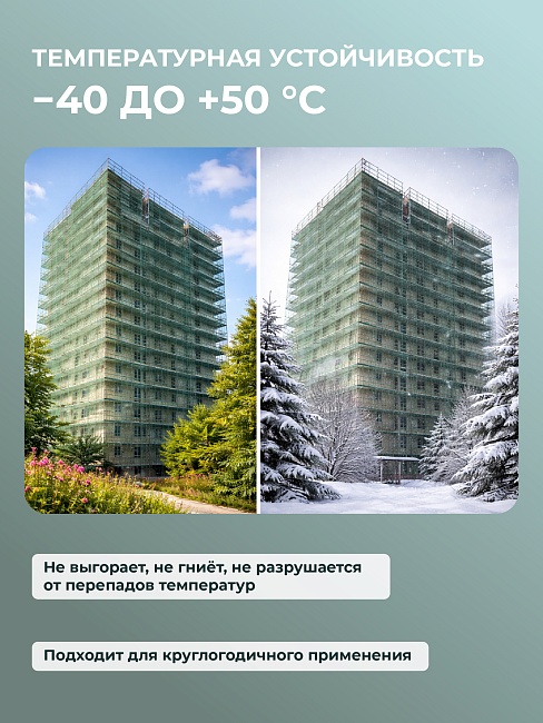 Сетка фасадная затеняющая Промышленник зеленая 30-35% 4х100 м фото 6