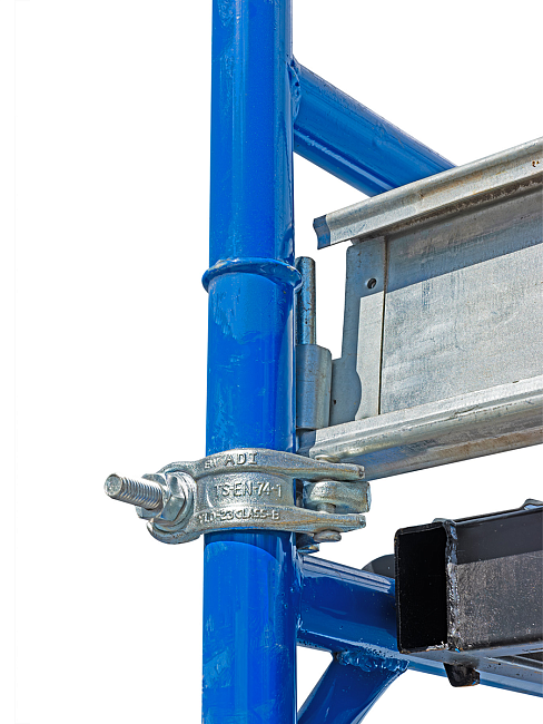 Комплект ограждающее устройство, хомут фиксирующий 2 шт. для строительных лесов фото 1